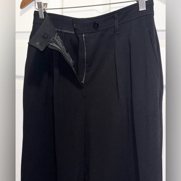 Aritzia Babaton Eckhardt Pleated Wide Leg High Waist Pants Black Trousers Size 4 - Picture 10 of 13